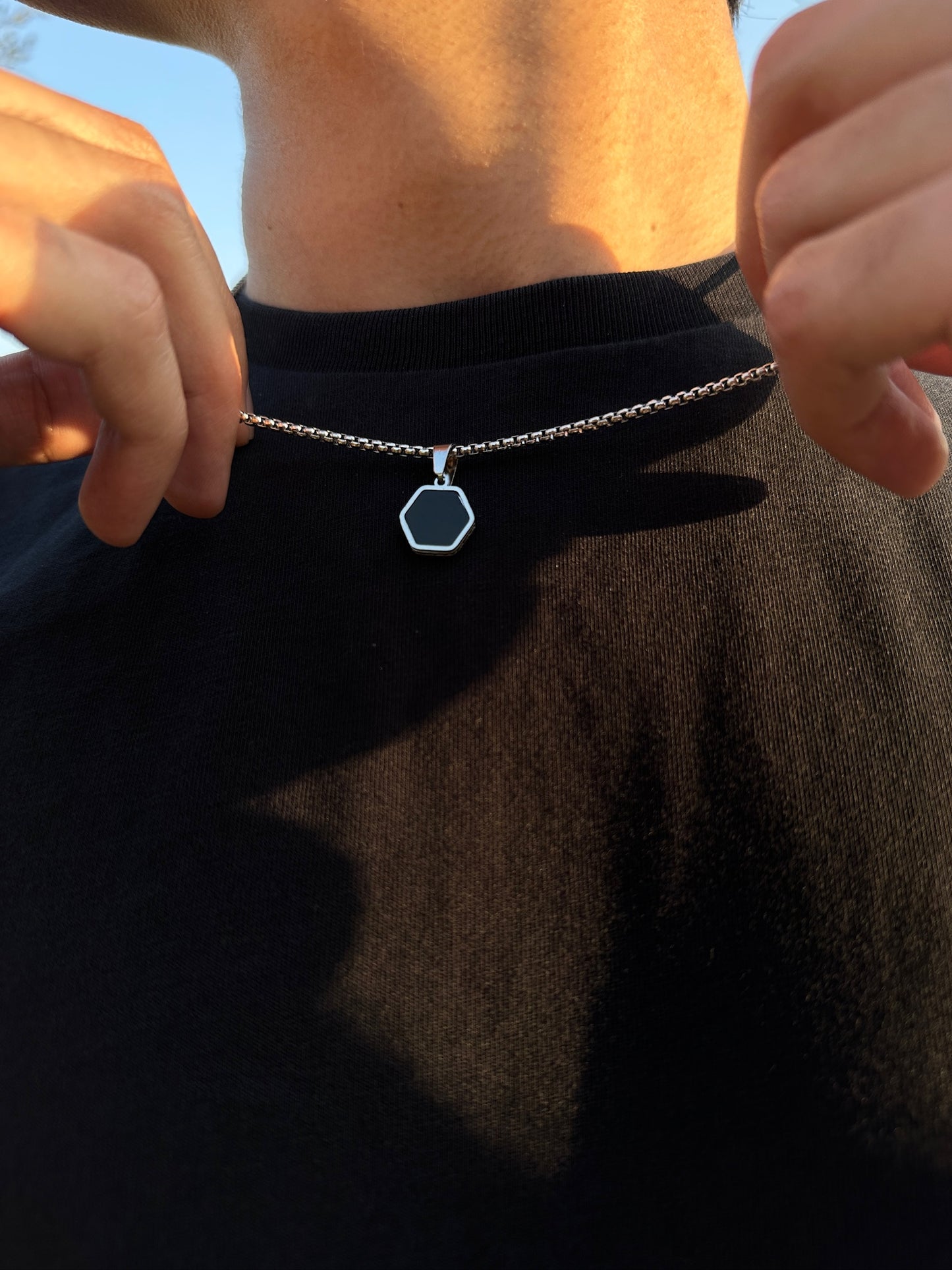 Hexa Double Stone Pendant