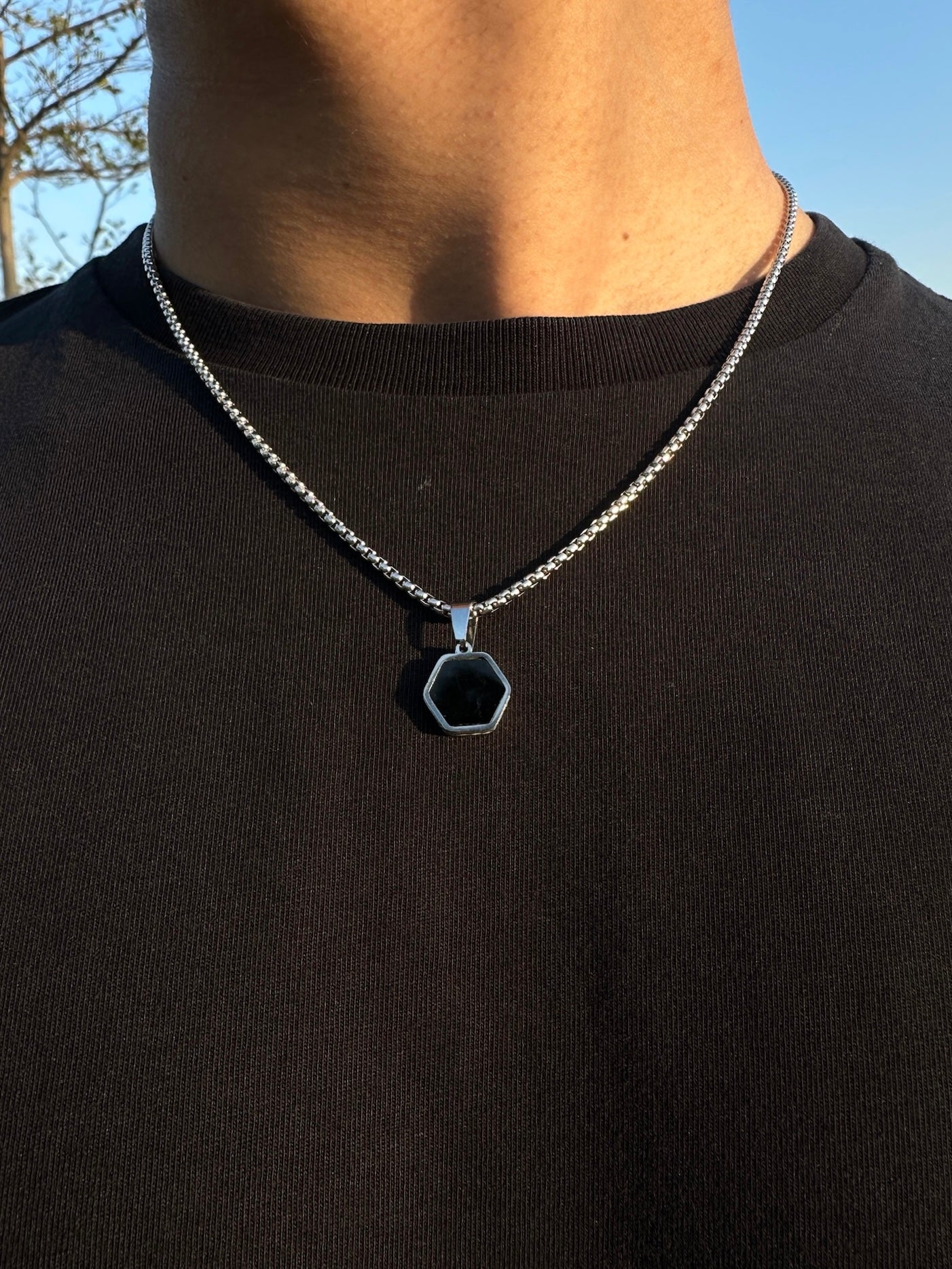 Hexa Double Stone Pendant