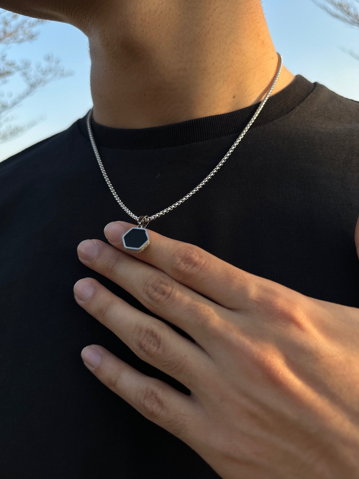 Hexa Double Stone Pendant