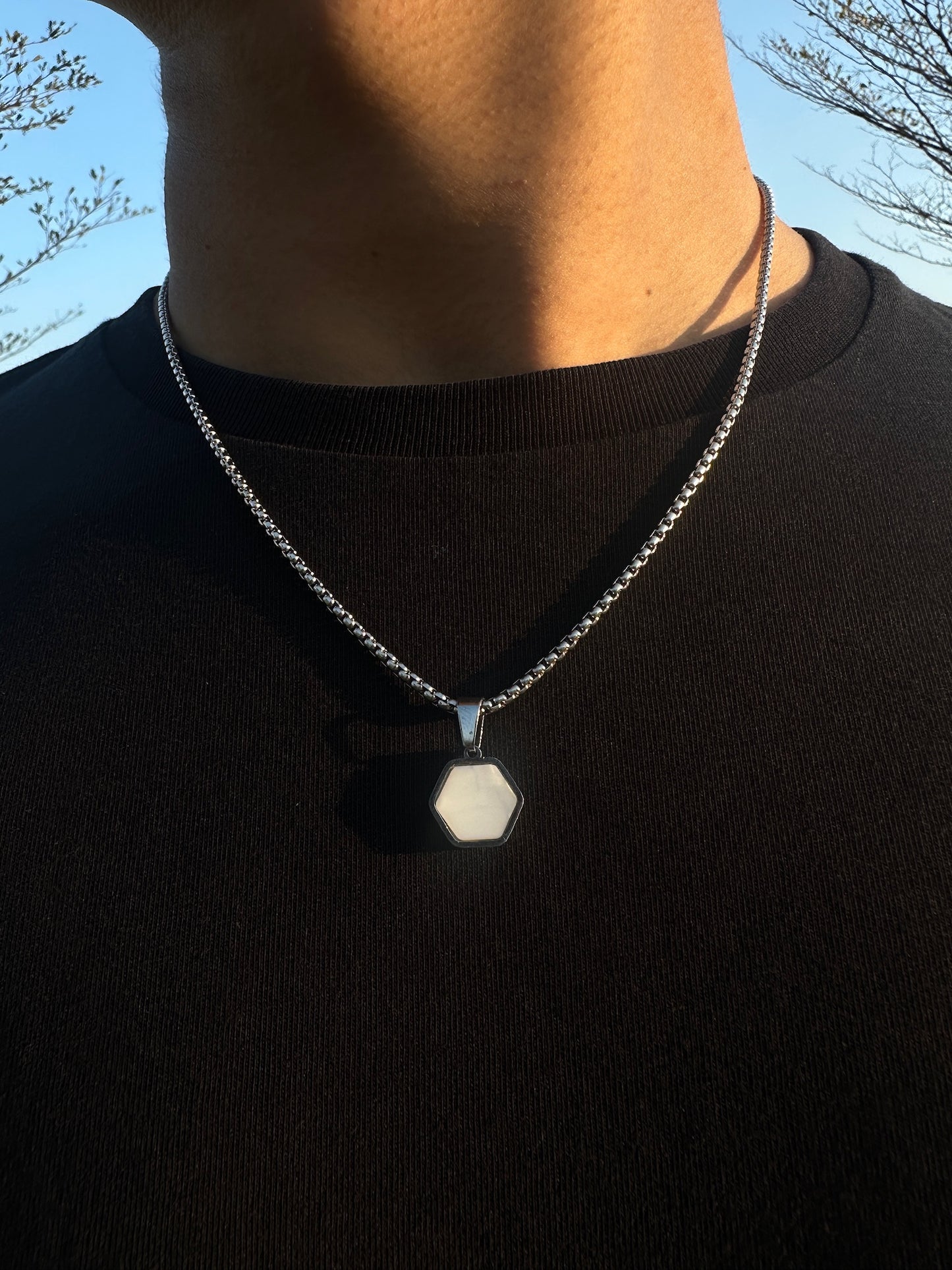 Hexa Double Stone Pendant