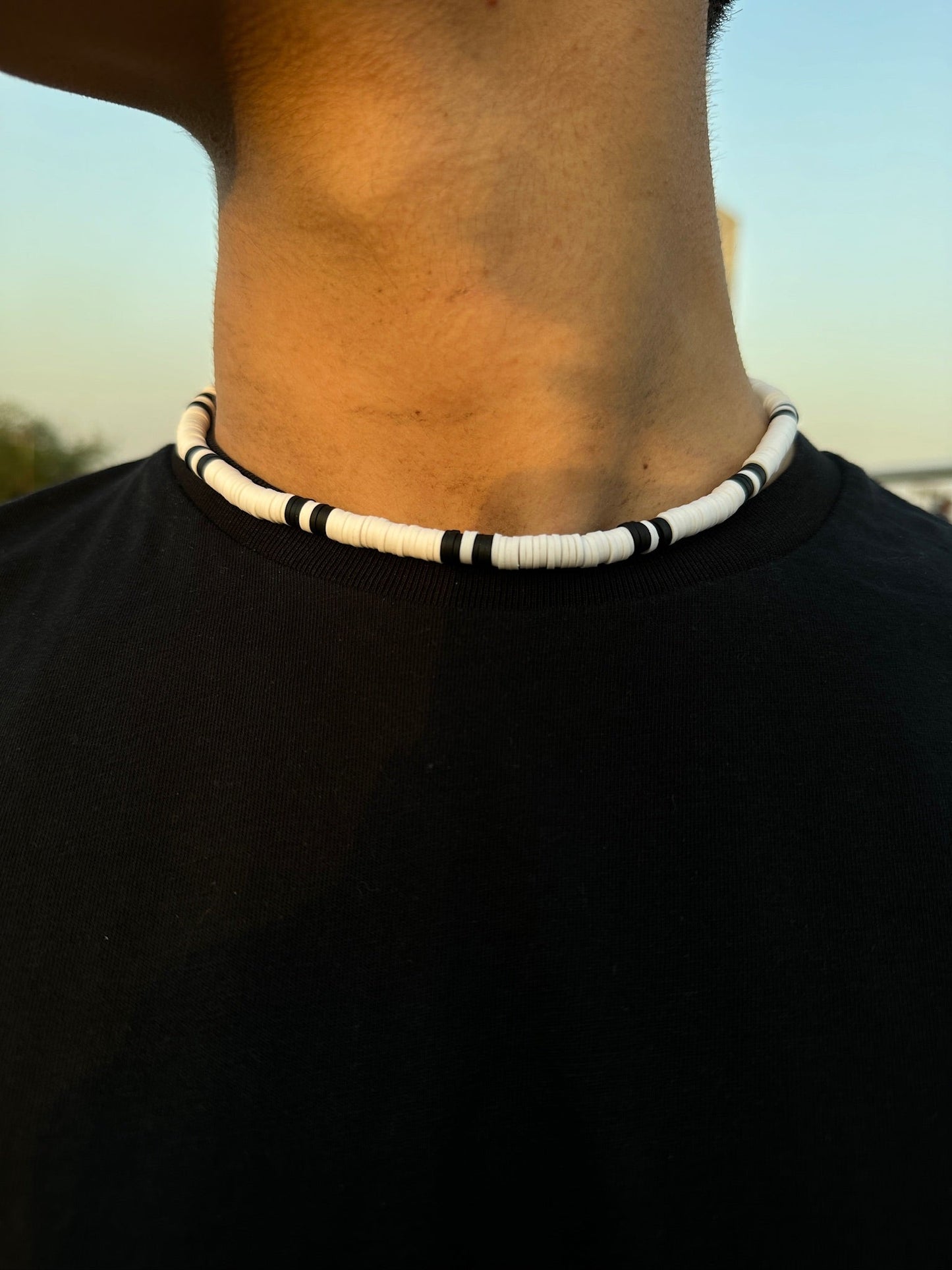 White-Black Clay Choker Necklace