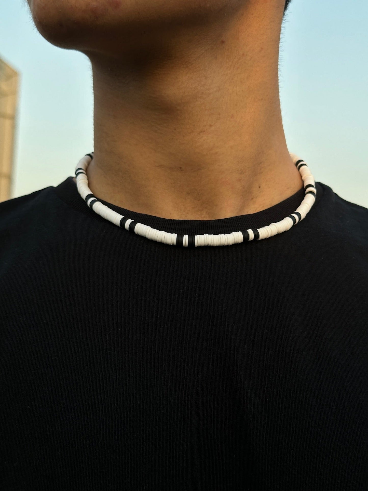 White-Black Clay Choker Necklace