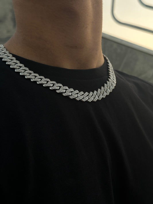 Prong Iced Out Chain (Silver)