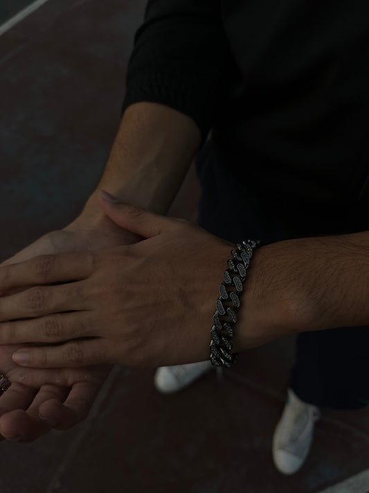 Double Link Black Iced Out Bracelet